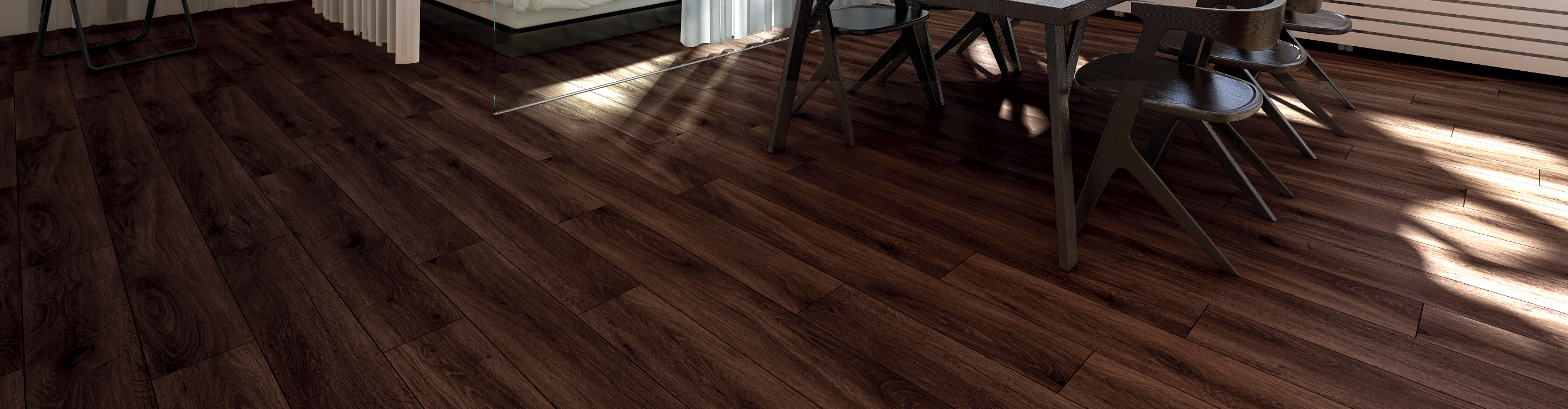 Walnut Hardwood Flooring in Dining Room